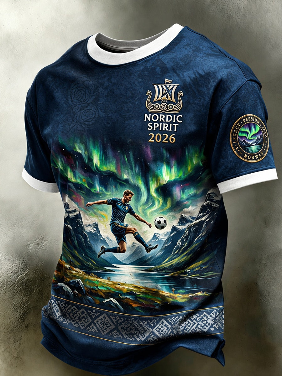 Retro Norge 2026 Fotbollskonst Lässig T-shirt