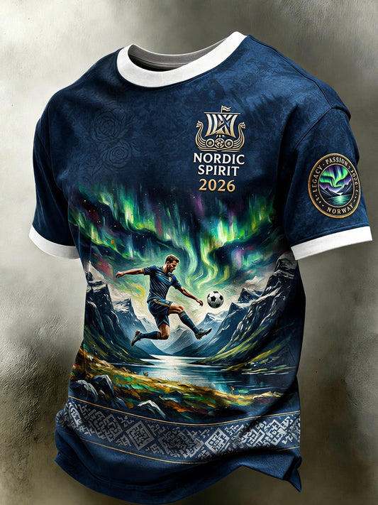 Retro Norge 2026 Fotbollskonst Lässig T-shirt