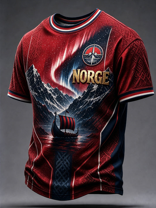 Retro norsk “Framåt” fotbollskonstnärlig avslappnad t-shirt