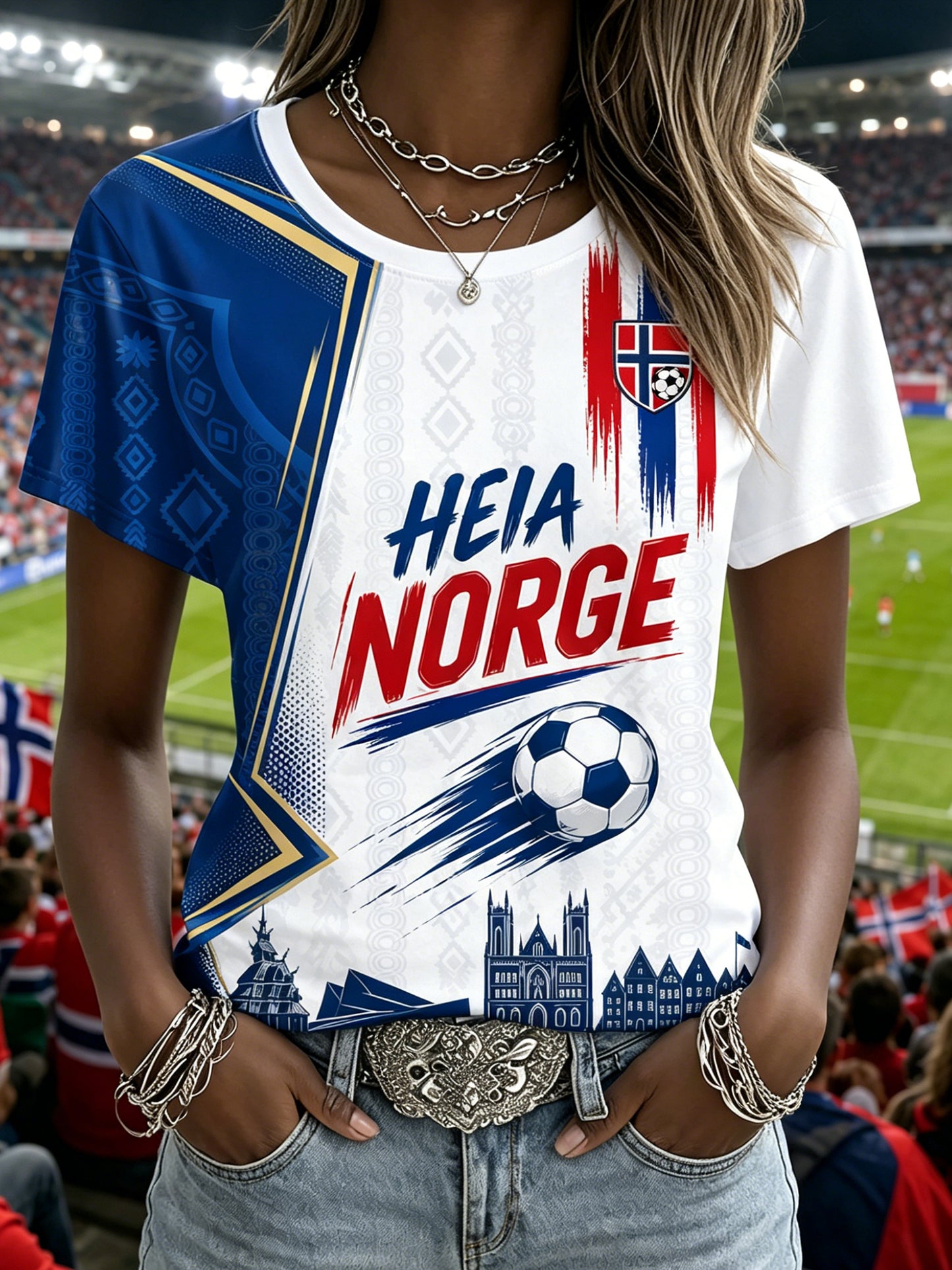 Kvinnors fotbollsfläkt T-shirt - Kultur & Konstnärlig trykt