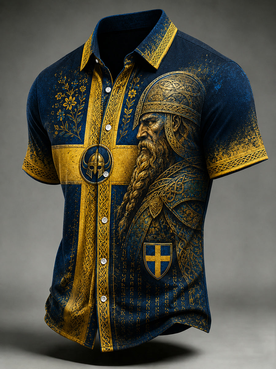 Retro svensk fotbollsfan konsttryck avslappnad tröja