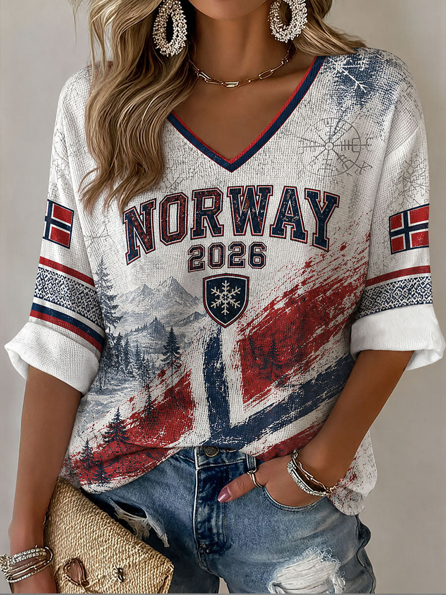 Kvinnors fotboll Casual Sport-stil våffle T-shirt