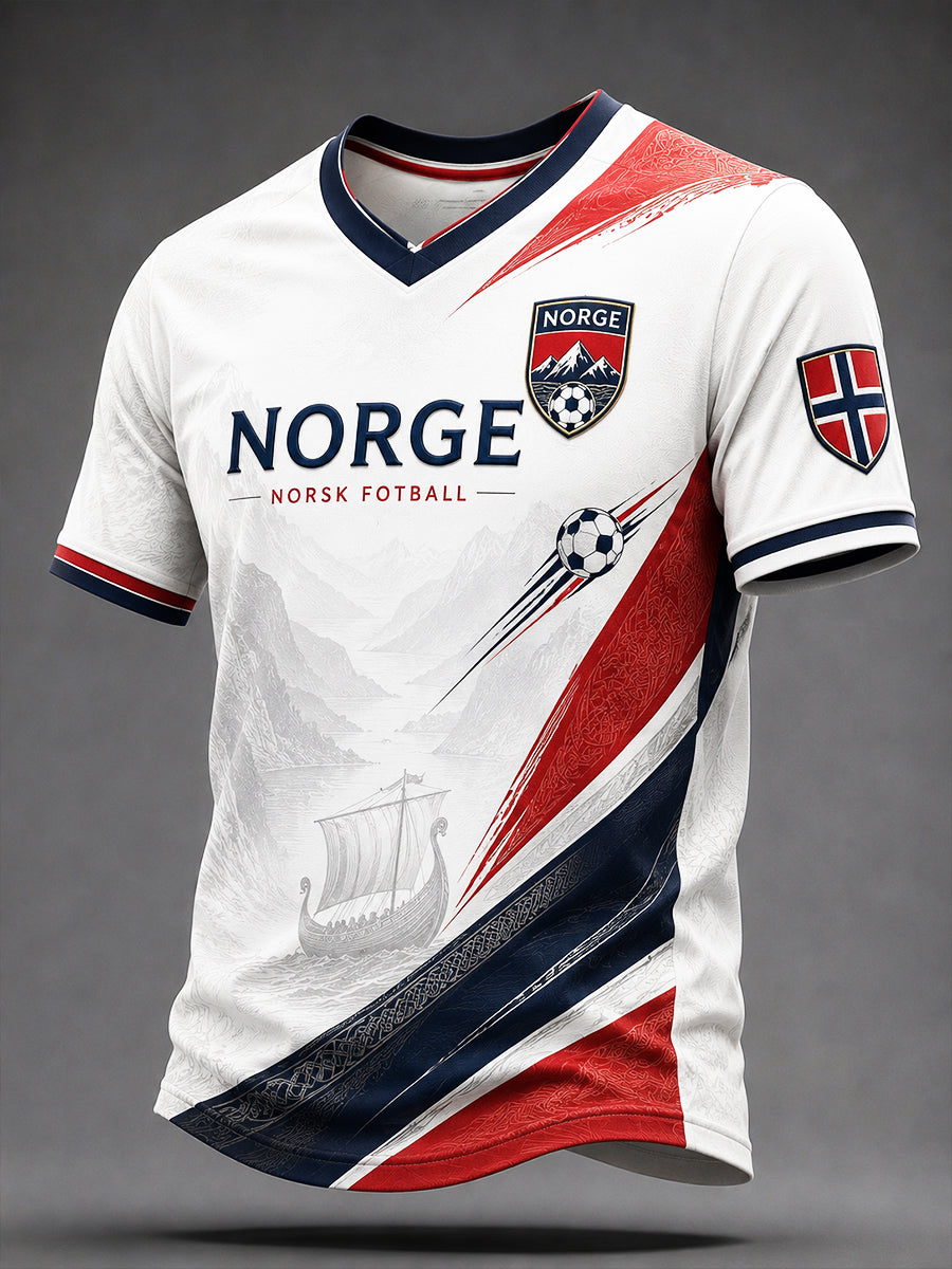 Retro norsk fotbollsfanart-print avslappnad tröja