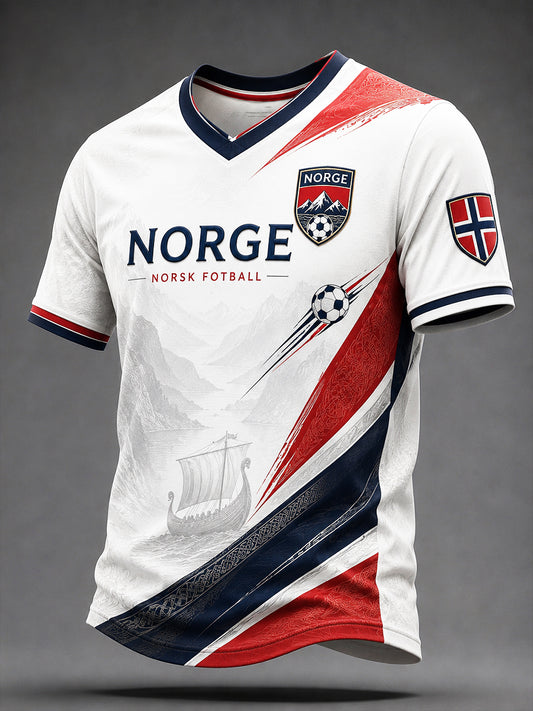 Retro norsk fotbollsfanart-print avslappnad tröja