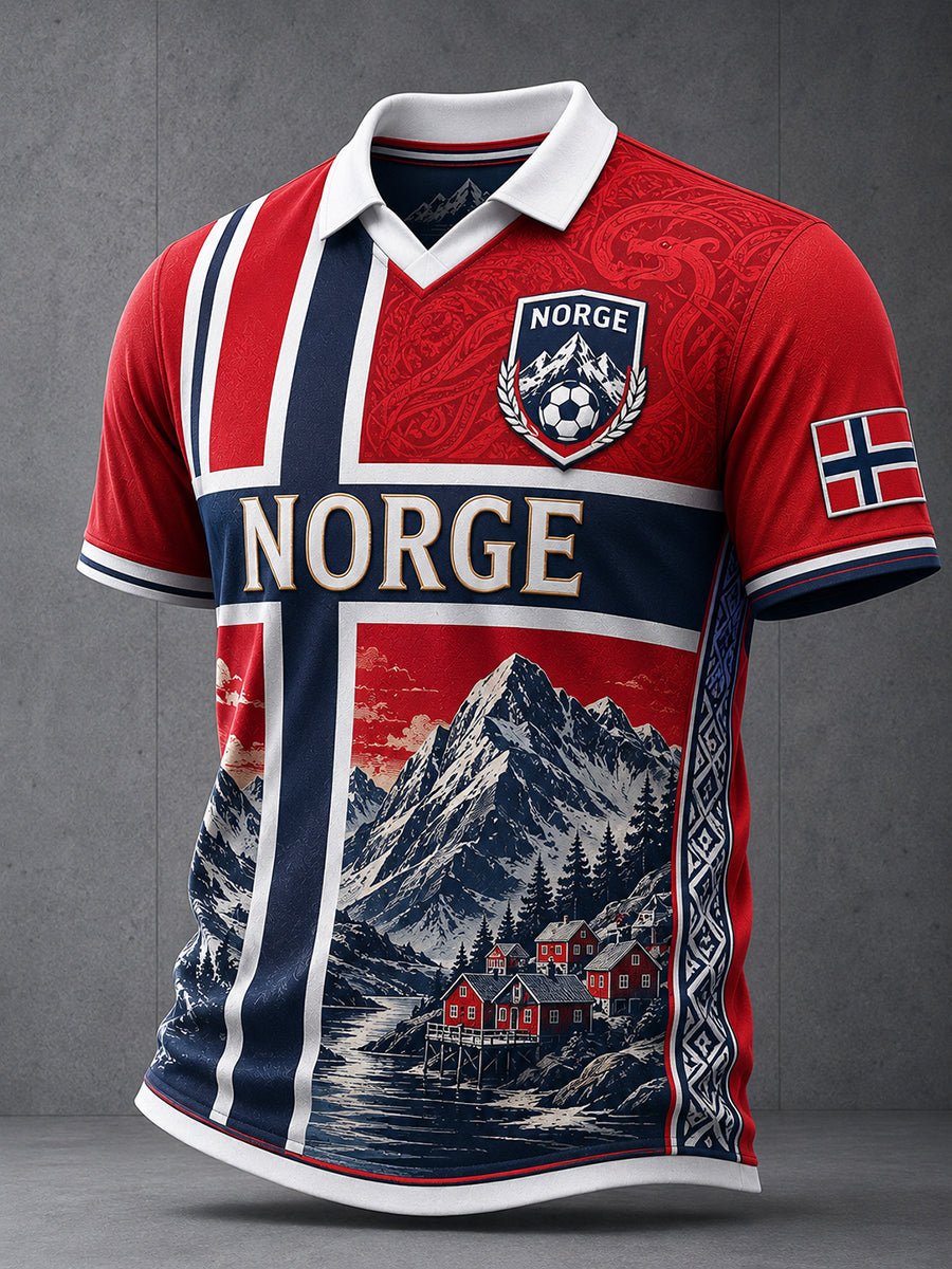 Retro norsk fotbollsfanart-print avslappnad tröja