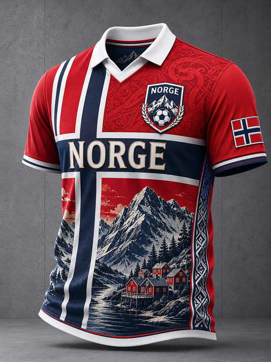 Retro norsk fotbollsfanart-print avslappnad tröja