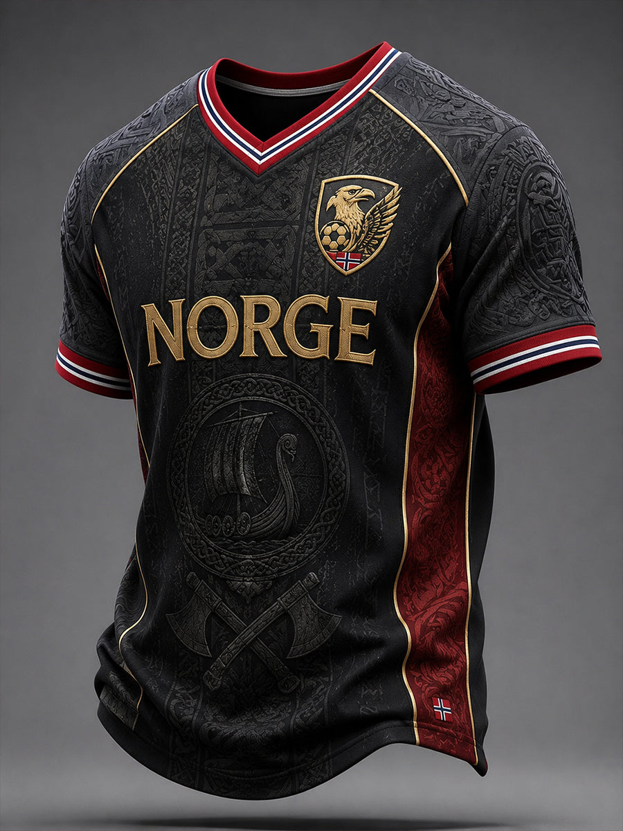 Retro norsk fotbollsfanart-print avslappnad tröja
