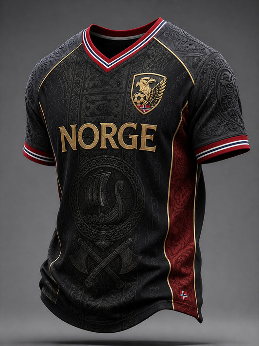 Retro norsk fotbollsfanart-print avslappnad tröja
