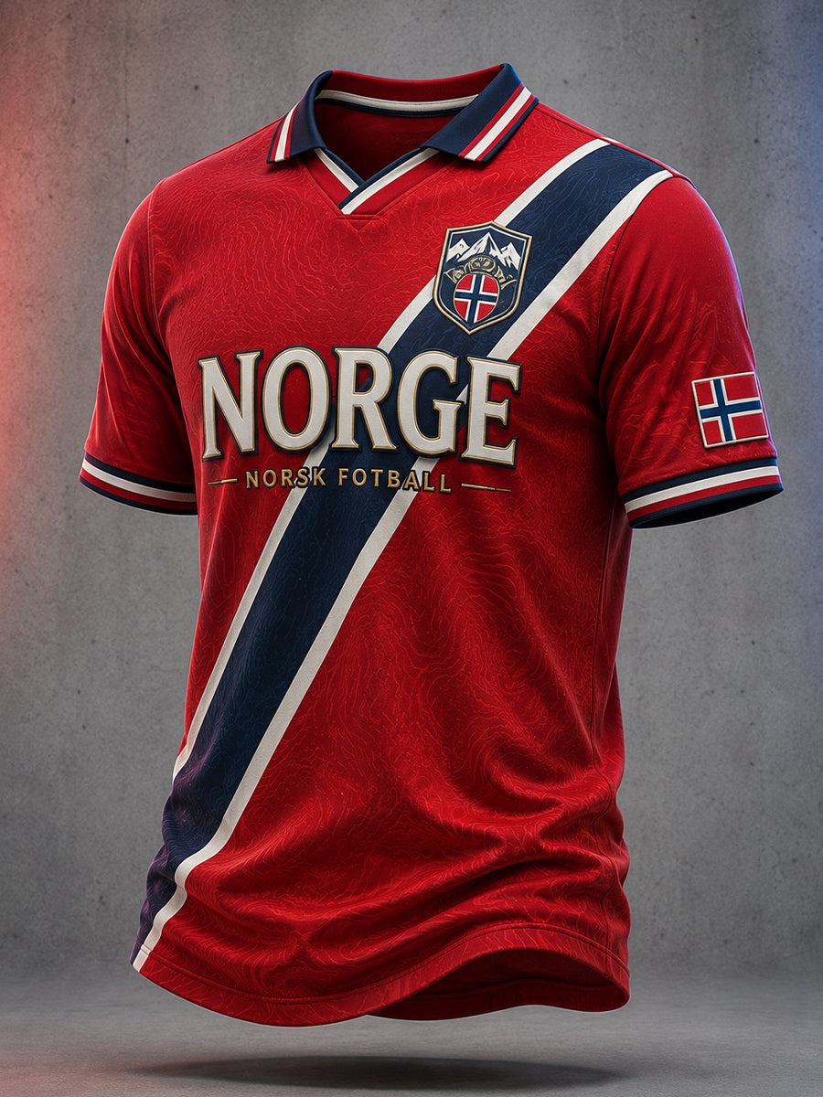 Retro norsk fotbollsfanart-print avslappnad tröja