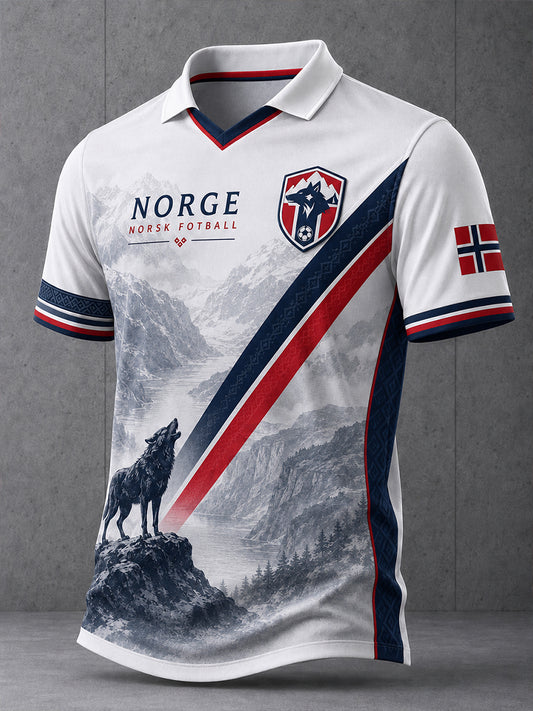 Retro norsk fotbollsfanart-print avslappnad tröja