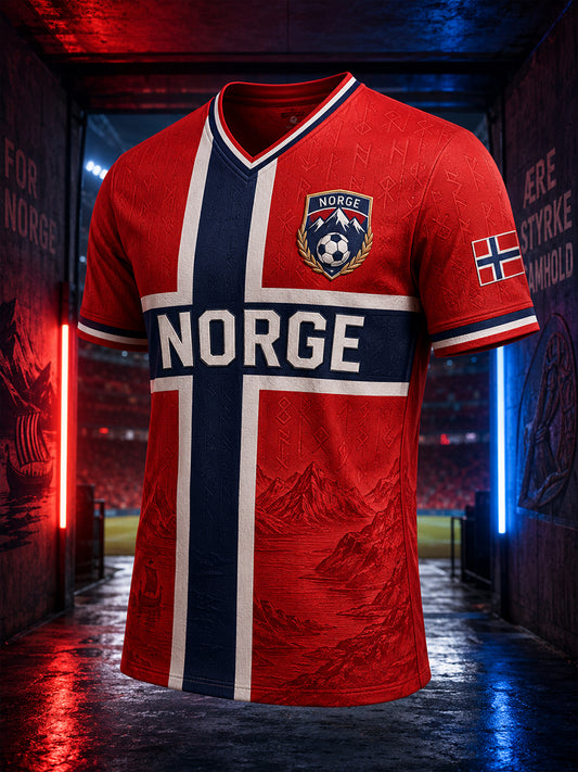 Retro norsk fotbollsfanart-print avslappnad tröja
