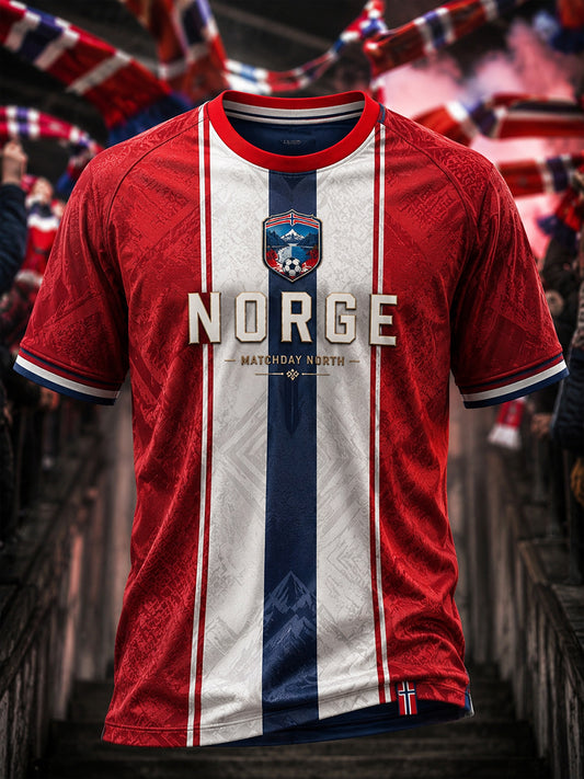 Retro norsk fotbollsfanart-print avslappnad tröja