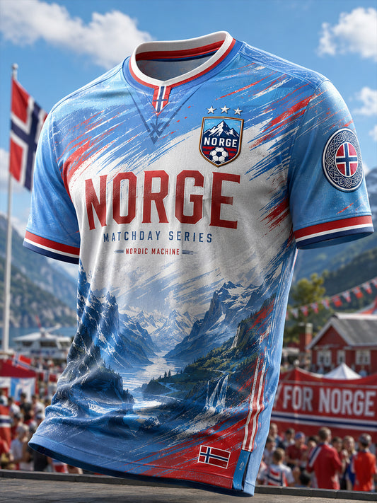 Retro norsk fotbollsfanart-print avslappnad tröja