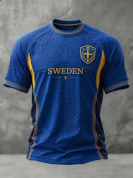 Herrtröja i fotbollsmönster från Sverige