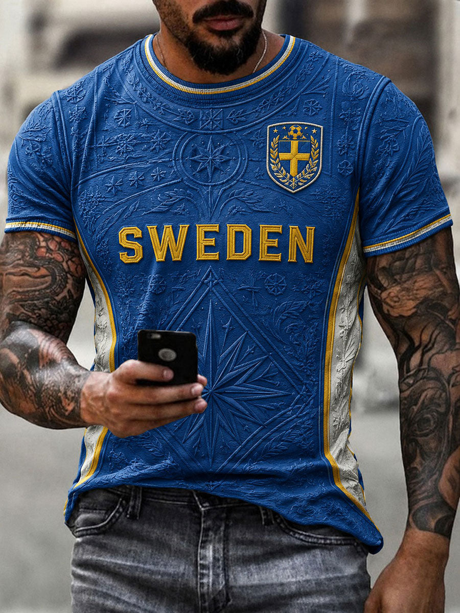 Herrtröja i fotbollsmönster från Sverige