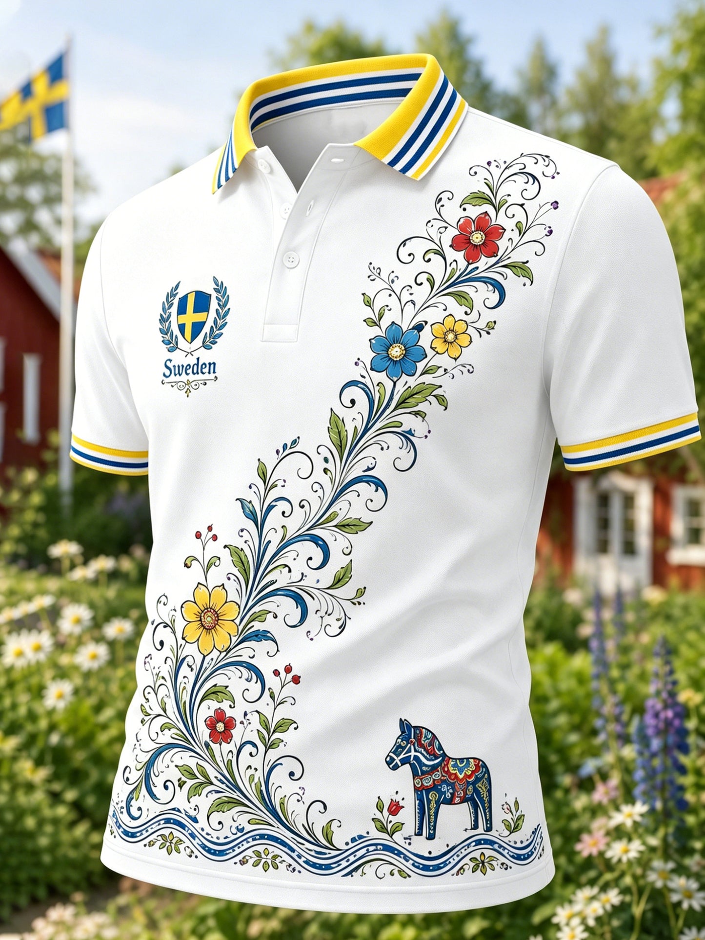 Mäns svenska midsommarfestival minneskonst Skriv ut Polo.