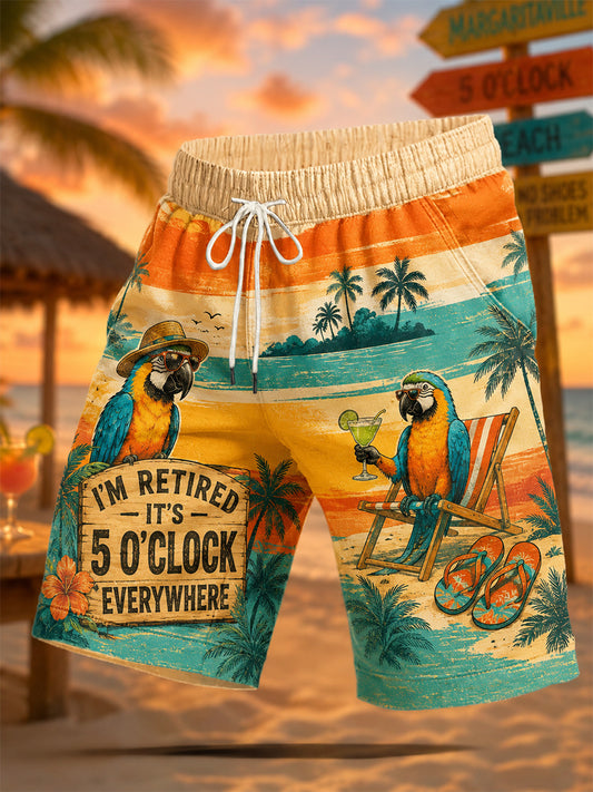 Herrkläder Jag är pensionär Det är femtiden överallt Papegojskräddade avslappnade shorts