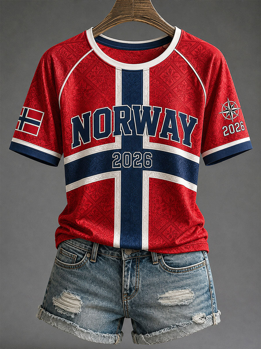 Damtröja i norskt fotbollstema – avslappnad sportstil