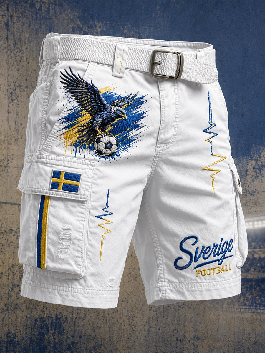 Retro svensk fotbollsfan-konsttryck avslappnade byxor