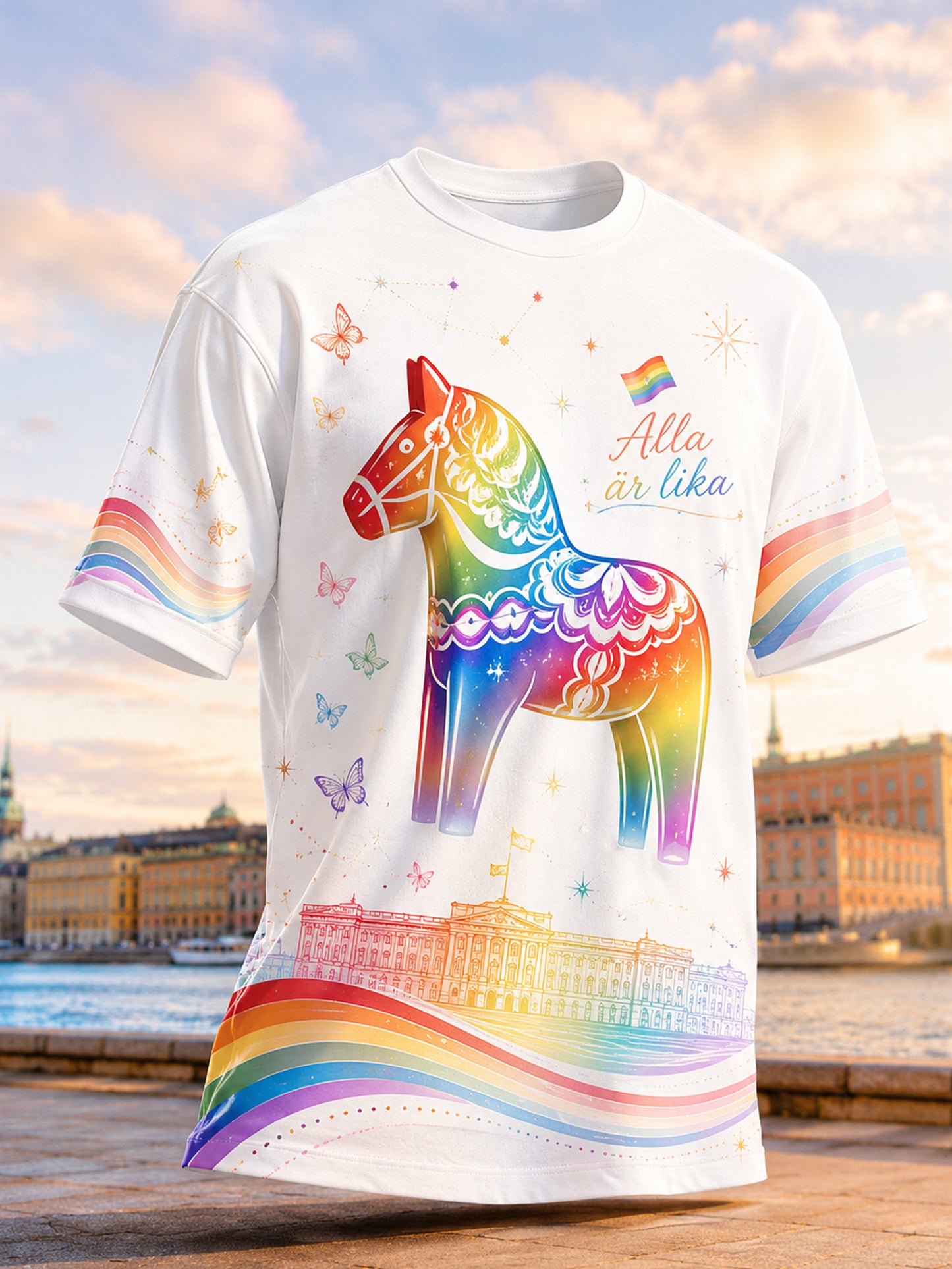 Konsttryck T-shirt för Herrarnas Stockholm Pride Week