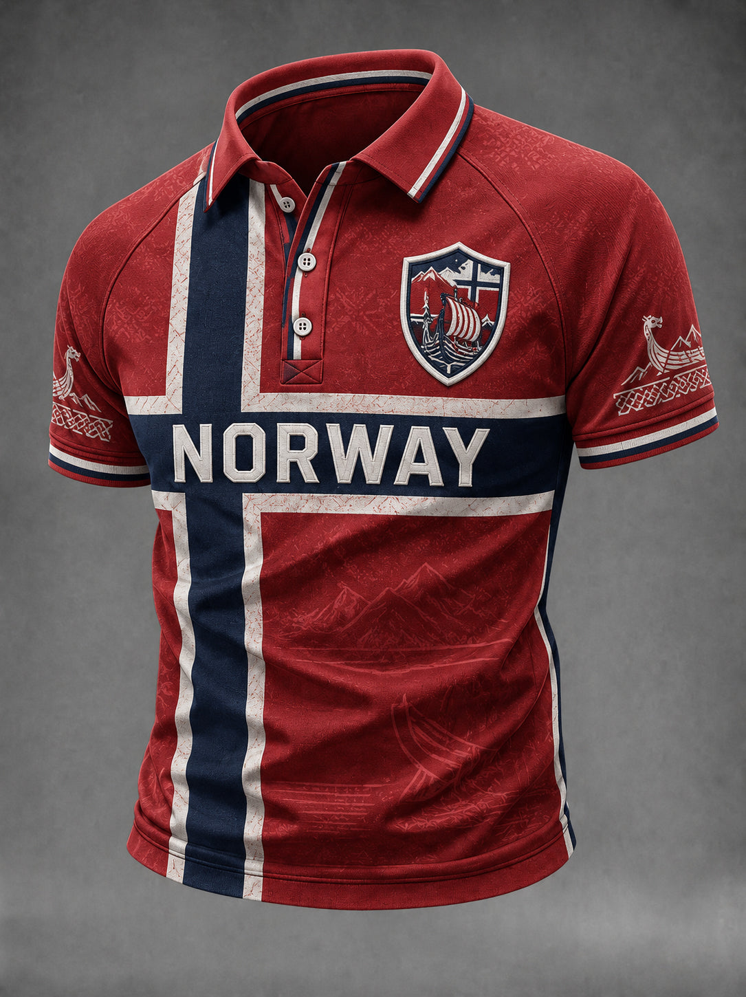 Herrtröja med fotbollsmotiv från Norge