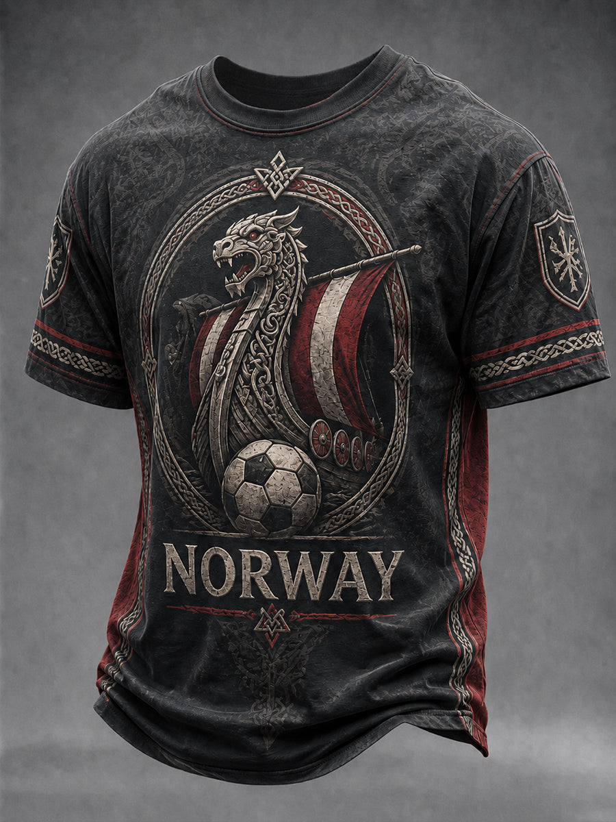 Herrtröja med fotbollssupporterdesign från Norge
