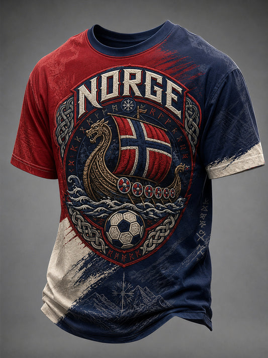 Herrtröja med fotbollssupporterdesign från Norge