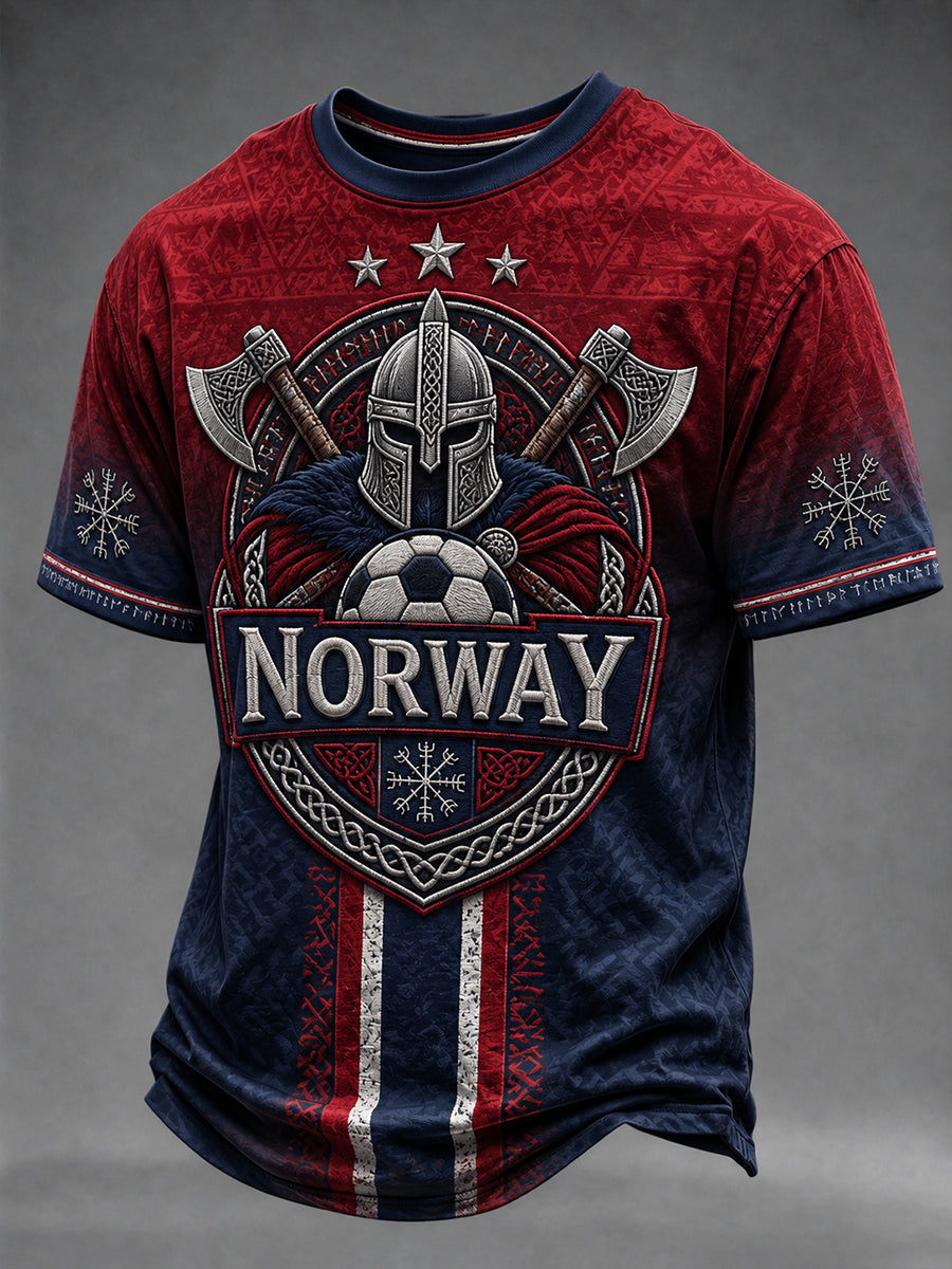 Herrtröja med fotbollssupporterdesign från Norge