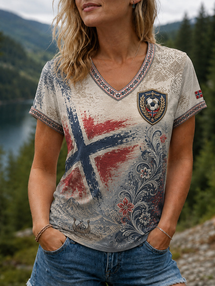 Dammens Heia Norge fotbollssupportergrafik T-shirt