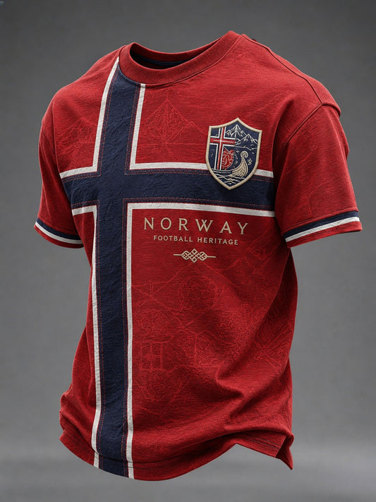Herrtröja med fotbollsmotiv från Norge