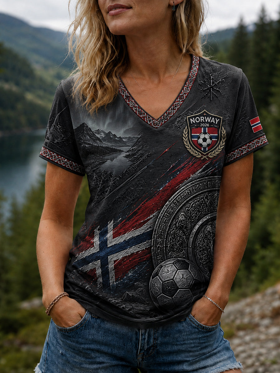 Dammens Heia Norge fotbollssupportergrafik T-shirt