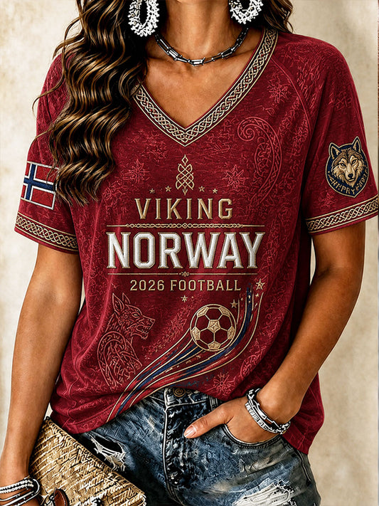 Damernas fotbollsstilströja 2026 i norskt tema