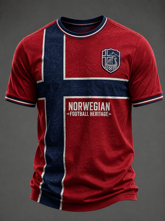 Herrtröja med fotbollsmotiv från Norge