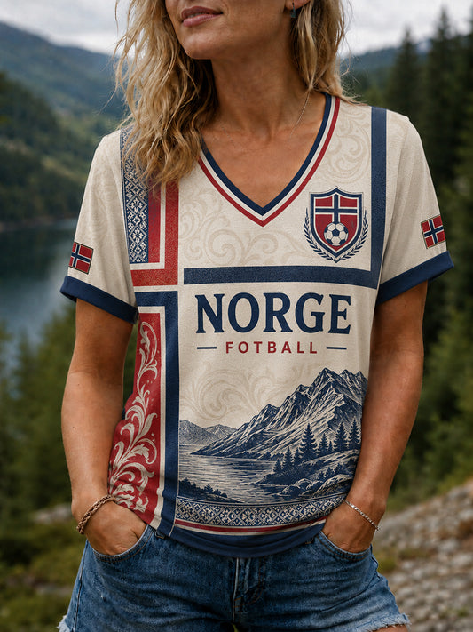 Dammens Heia Norge fotbollssupportergrafik T-shirt