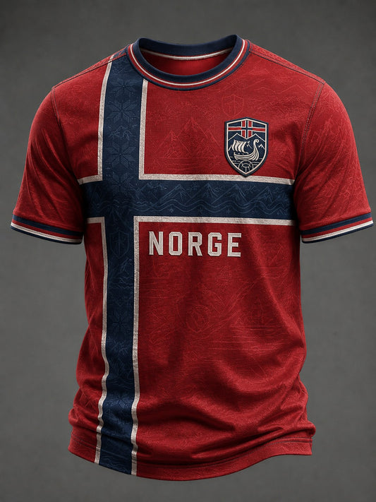 Herrtröja med fotbollsmotiv från Norge