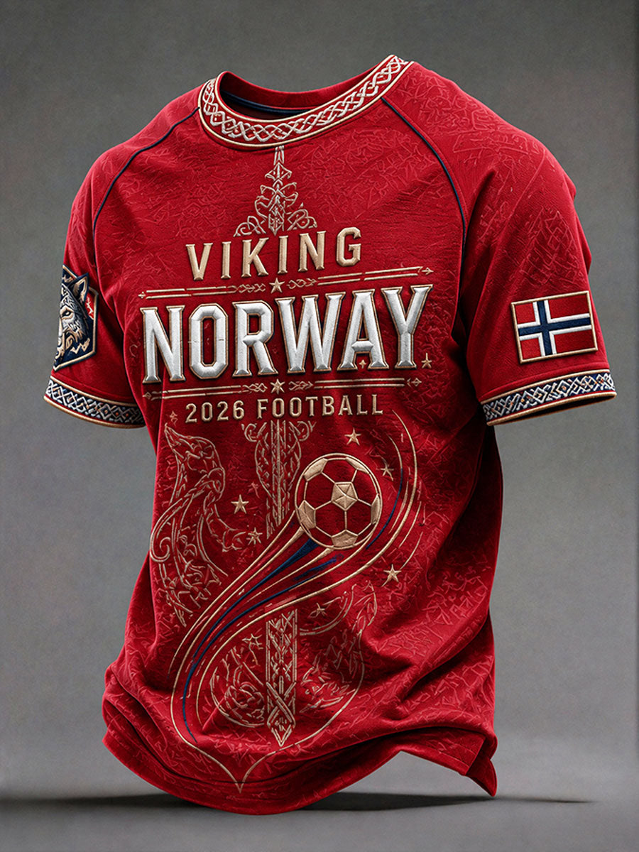 Herrtröja i norsk fotbollsstil 2026