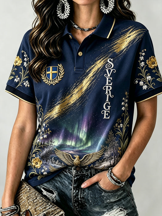 Kvinnors svensk fotbollspol T-shirt