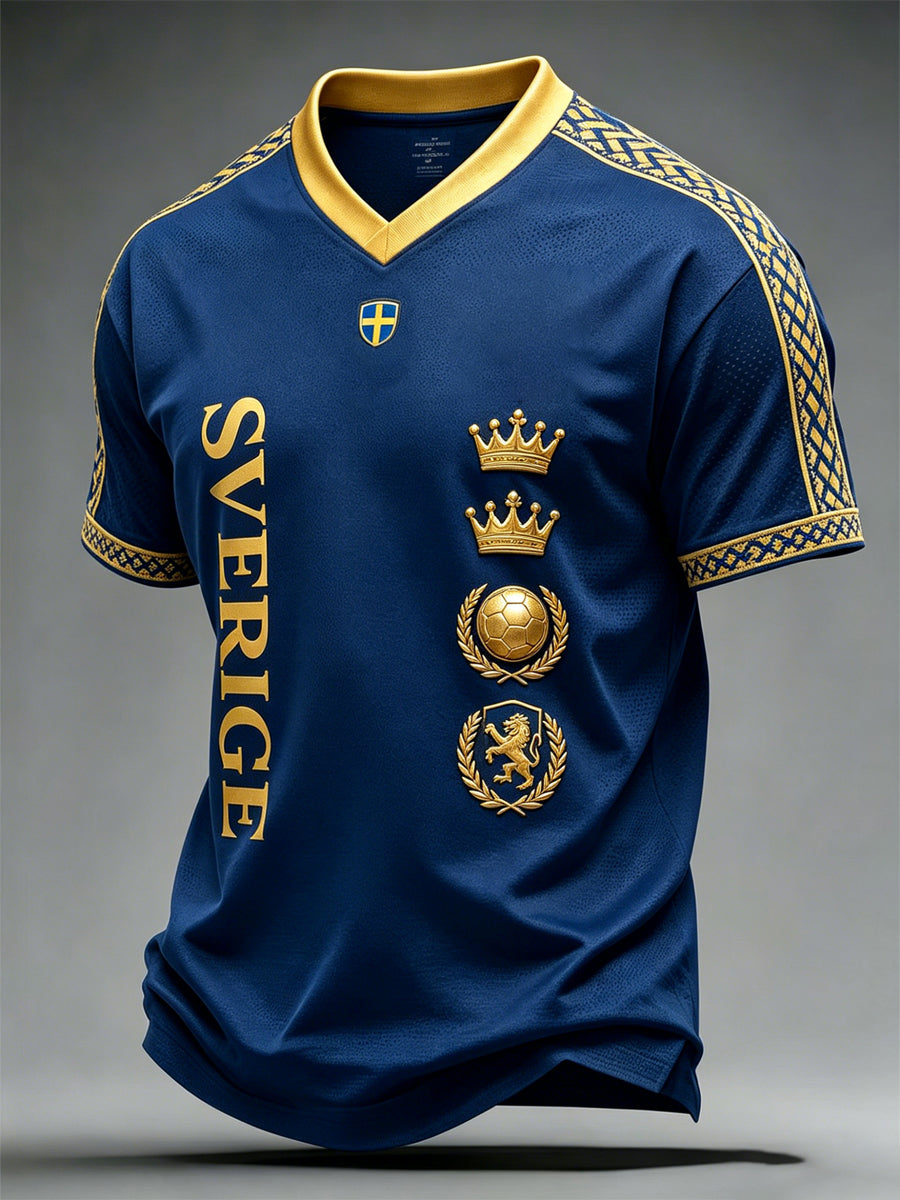 Mäns svensk fotboll T-shirt