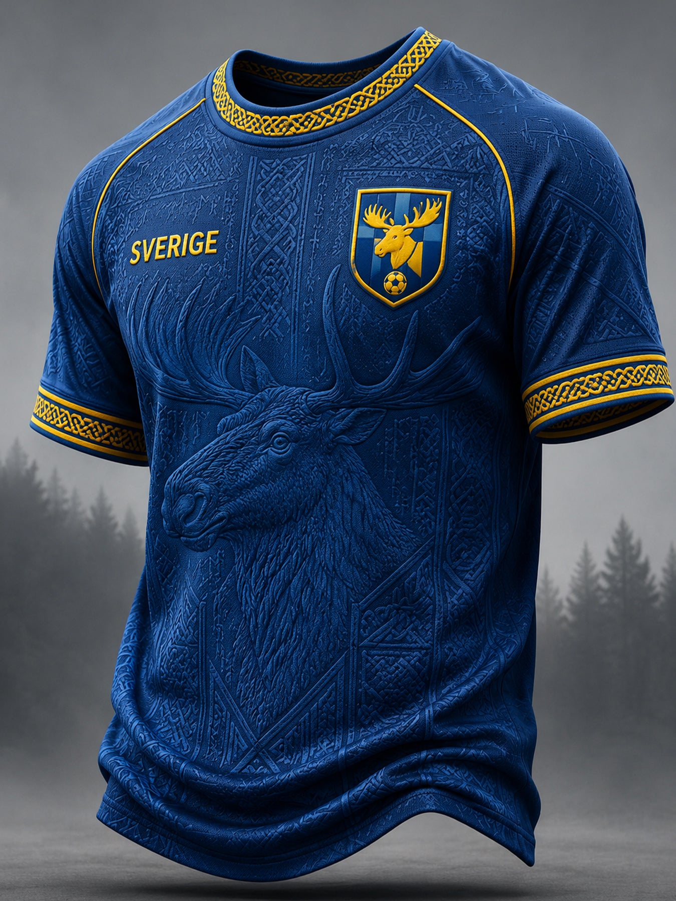Retro Svensk fotbollskonst Print Casual T-shirt