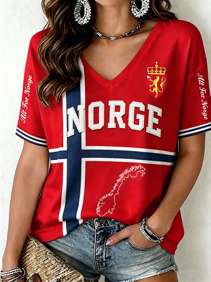 Kvinnlig Norge-T-shirt