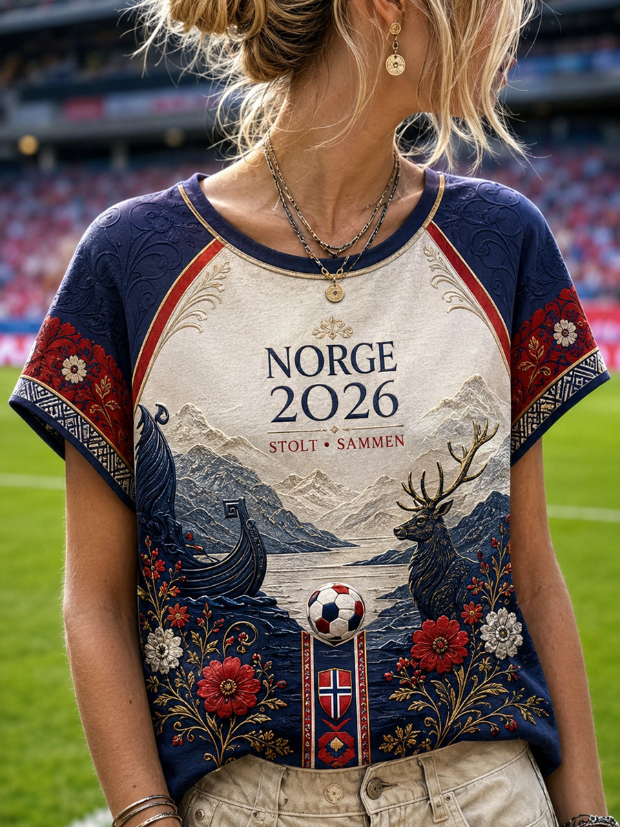 Kvinnors 2026 Fotboll fläkt Casual T-shirt