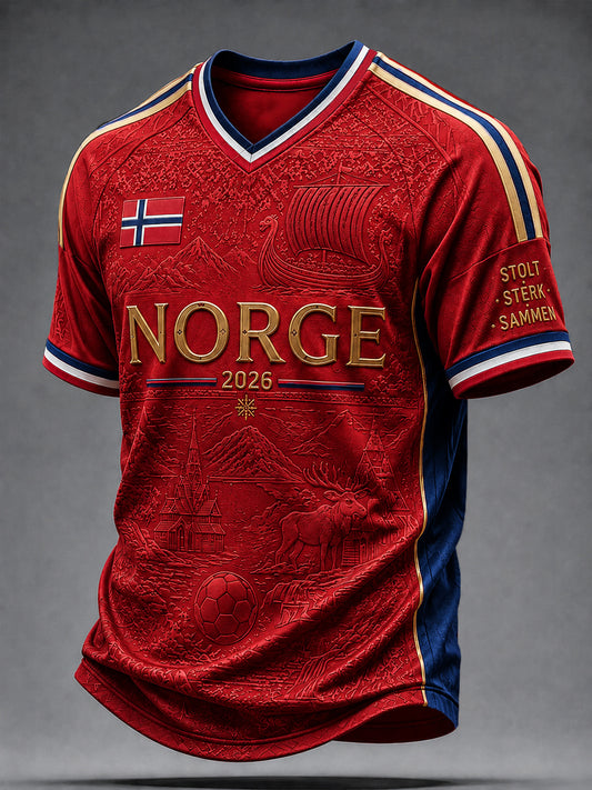 Norge 2026 Classic Casual V-Hack T-shirt