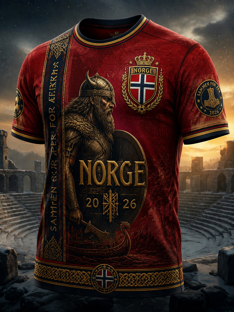 Retro Norge 2026 Fotboll Viking Lässig T-shirt