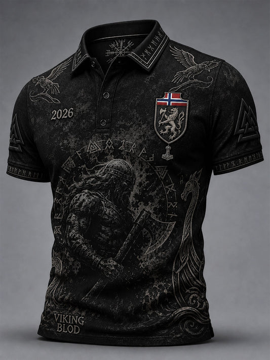Herrarnas norska fotbollströja med vikingmotiv