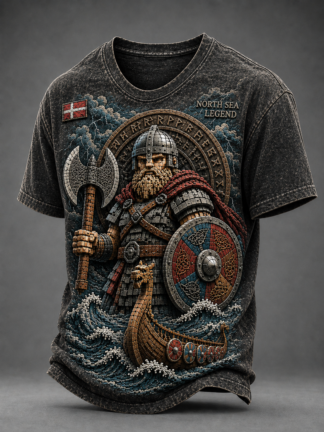 Herrligan danska vikingar T-shirt med korta ärmar
