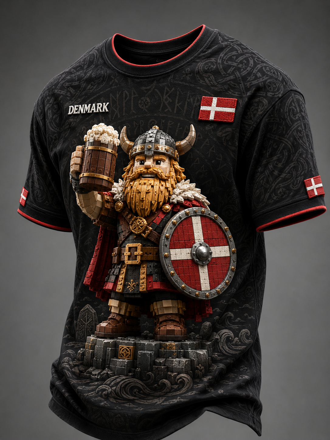 Herrligan danska vikingar T-shirt med korta ärmar