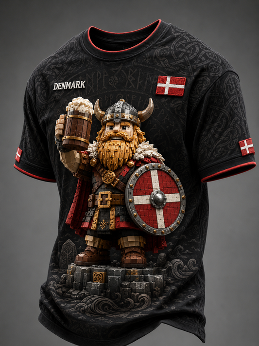 Herrligan danska vikingar T-shirt med korta ärmar