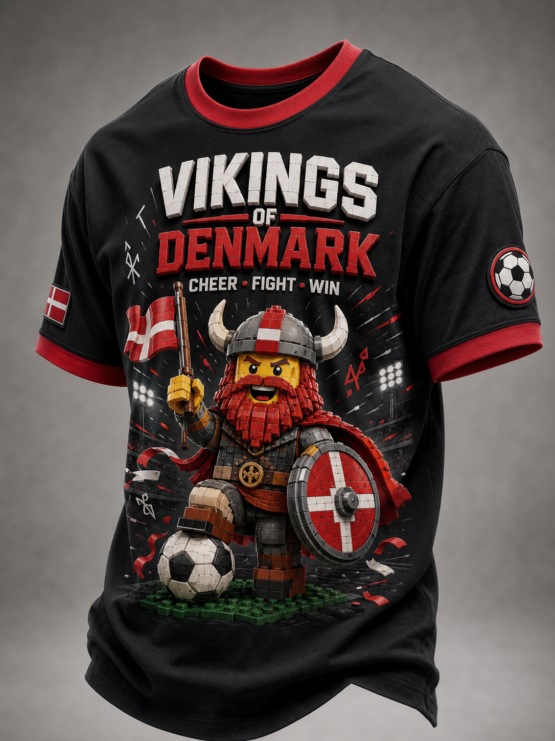 Herrligan danska vikingar T-shirt med korta ärmar