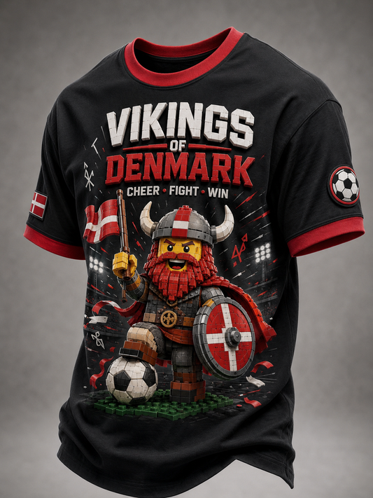 Herrligan danska vikingar T-shirt med korta ärmar