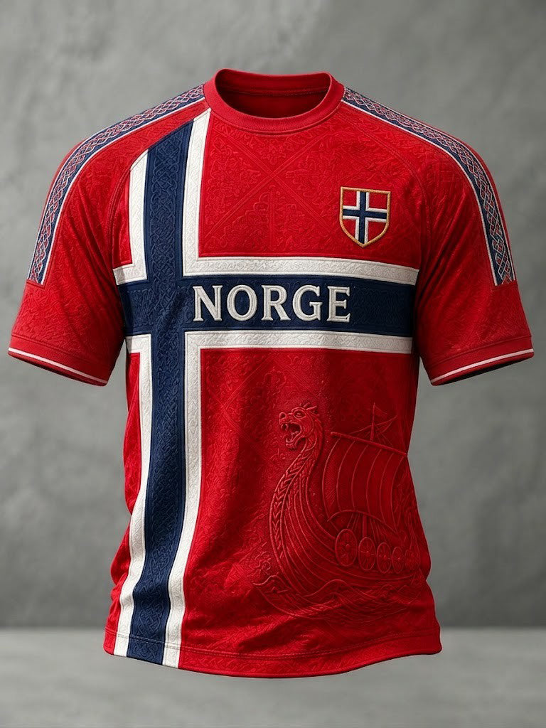 Herrtröja med fotbollsmotiv från Norge